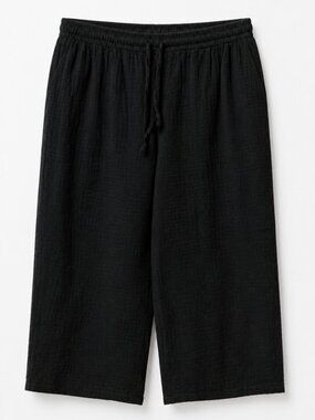 Jessica Simpson Black Linen-Blend Cropped Pants - XXL